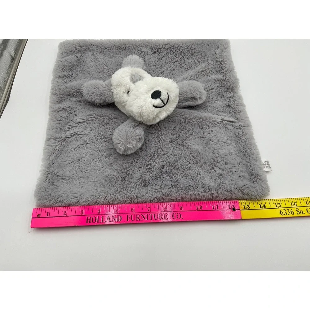 Oobles Dog Security Blanket Lovey Gray White Faux Fur Puppy Plush Snuggler 05801